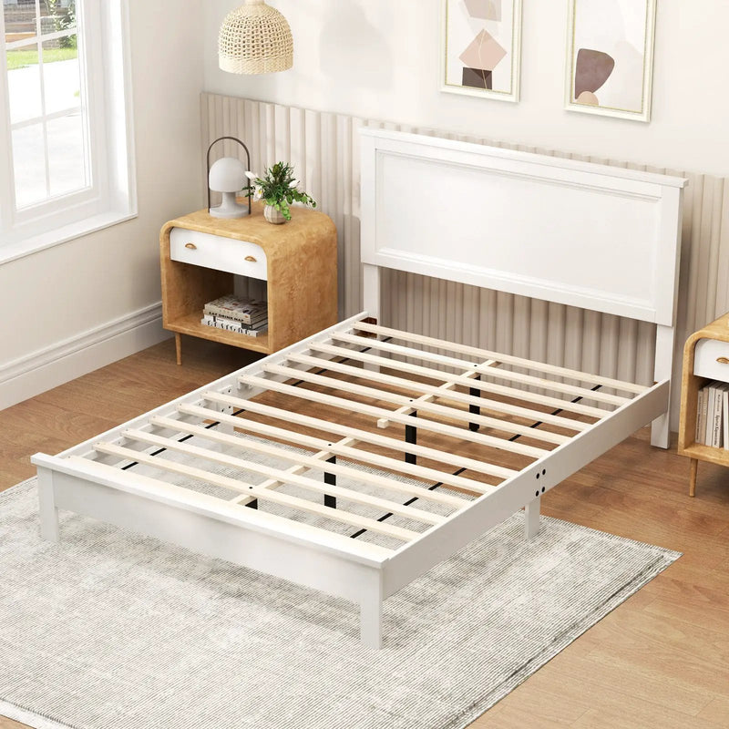 Full Size Platform Slat Bed Frame with High Headboard by DirectDeals