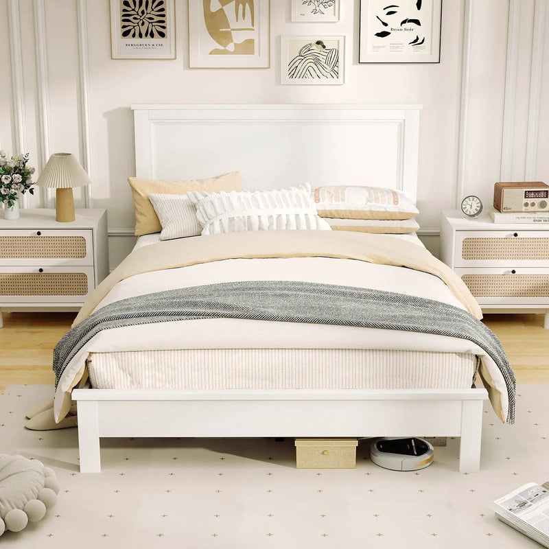 Full Size Platform Slat Bed Frame with High Headboard by DirectDeals