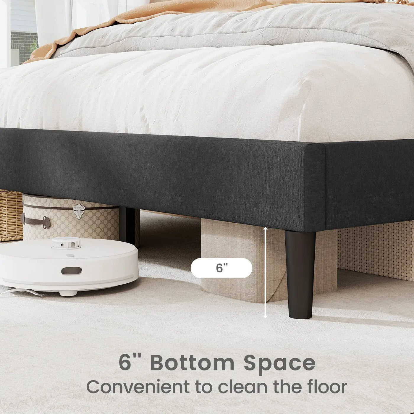 Twin/Full/Queen Size Upholstered Platform Bed Frame with High Headboard by DirectDeals