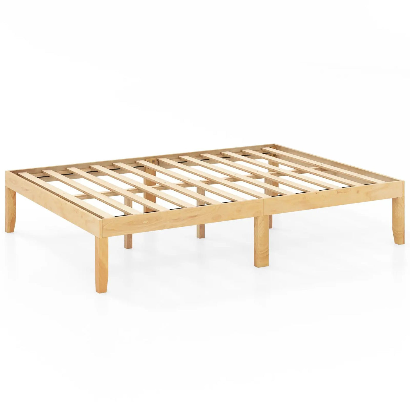Full Size Wood Bed Frame with Wooden Slats Support and Rubber Wood Legs by DirectDeals