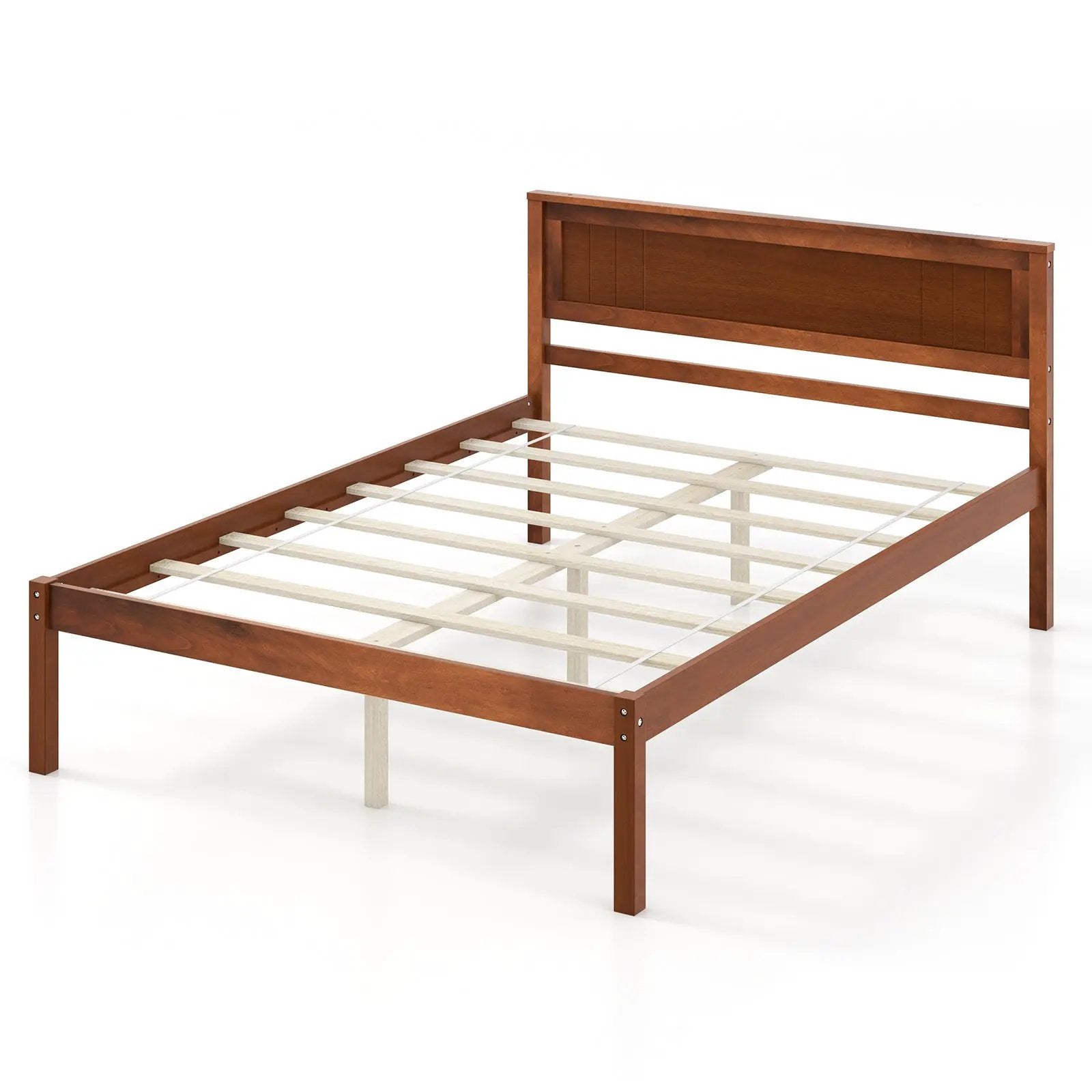 Twin/Full/Queen Size Bed Frame with Wooden Headboard and Slat Support by DirectDeals