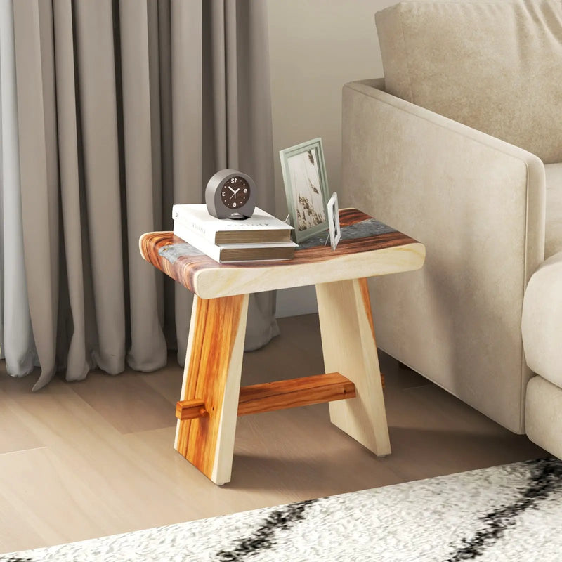 Fully Assembled Shower Stool with Epoxy Finish and Curved Seat by DirectDeals