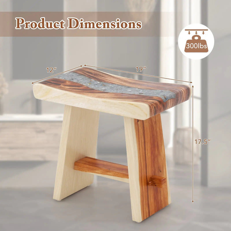 Fully Assembled Shower Stool with Epoxy Finish and Curved Seat by DirectDeals