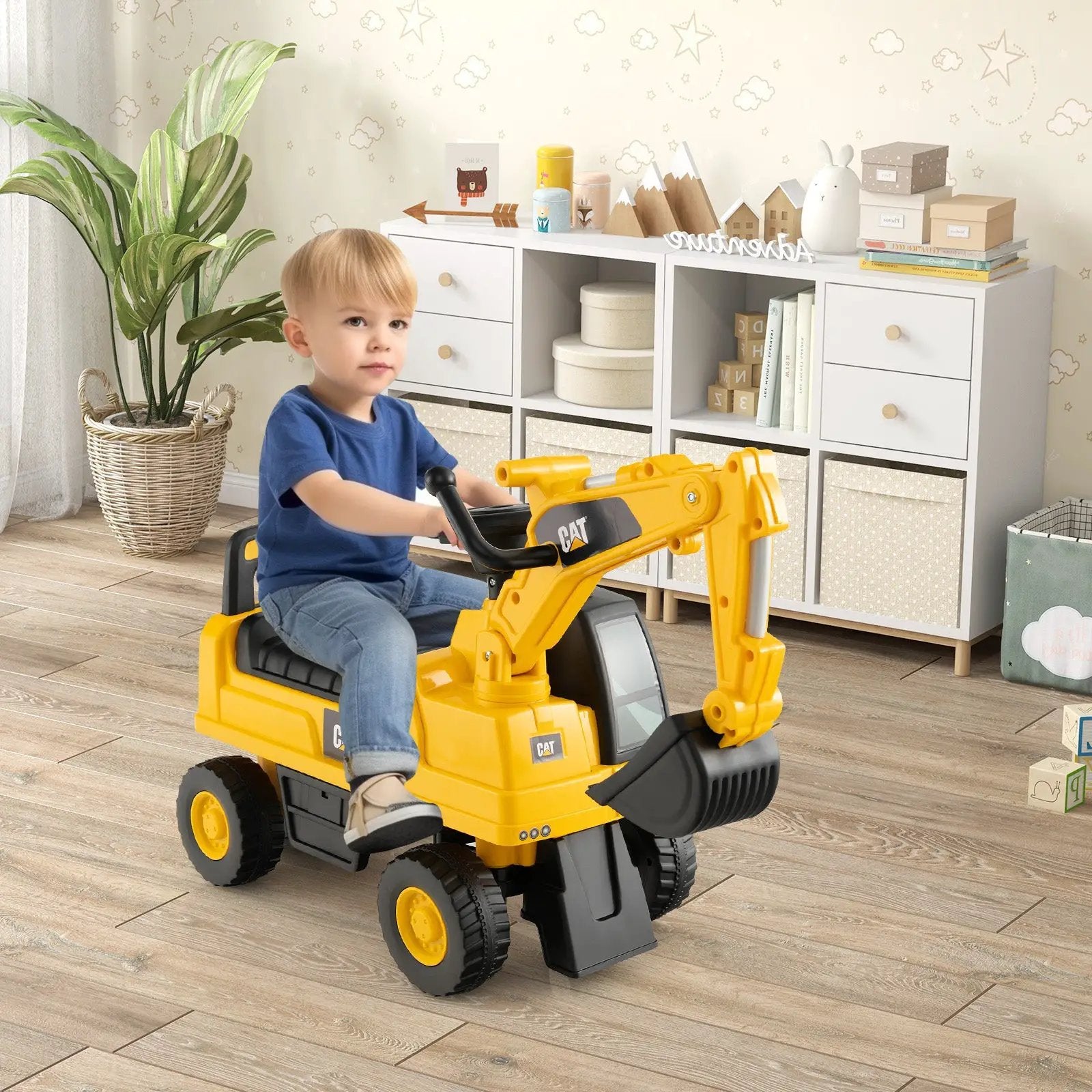 Licensed Caterpillar Kids Ride-On Digger-Yellow by DirectDeals