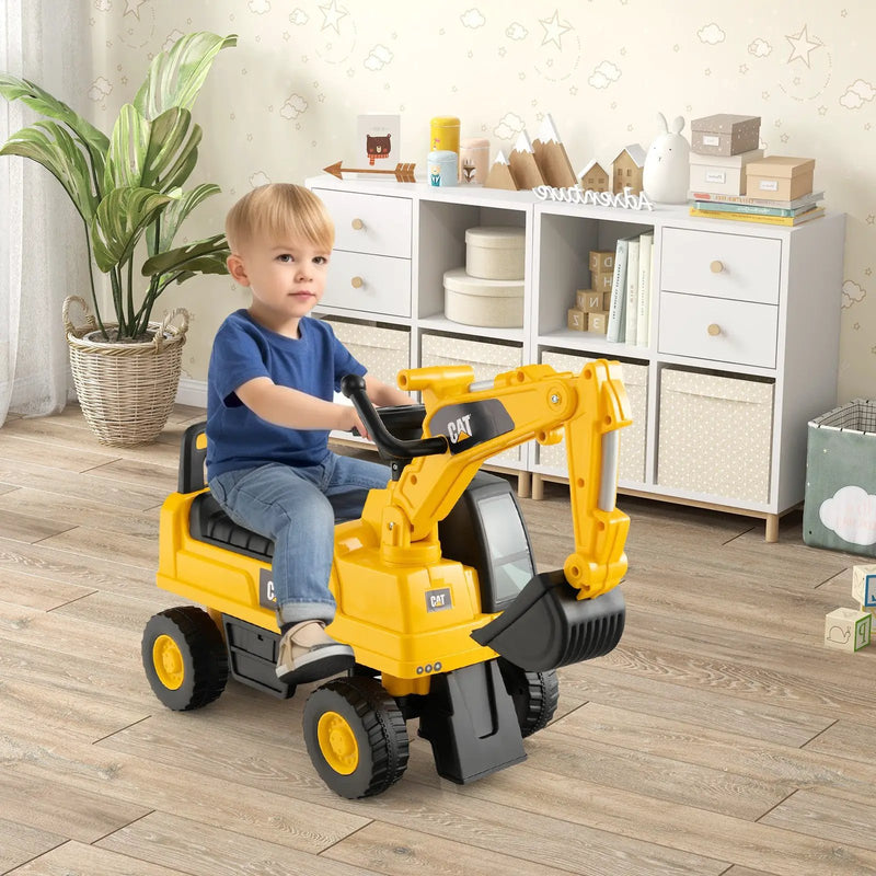 Licensed Caterpillar Kids Ride-On Digger-Yellow by DirectDeals