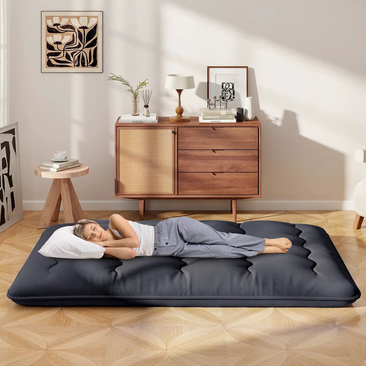 Futon Mattress with Washable Cover and Foldable Mat by DirectDeals