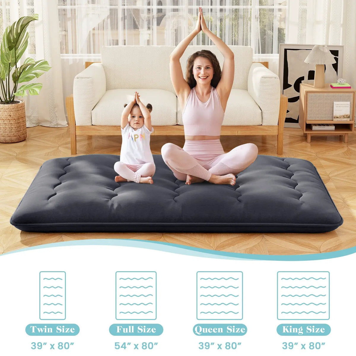 Futon Mattress with Washable Cover and Foldable Mat by DirectDeals