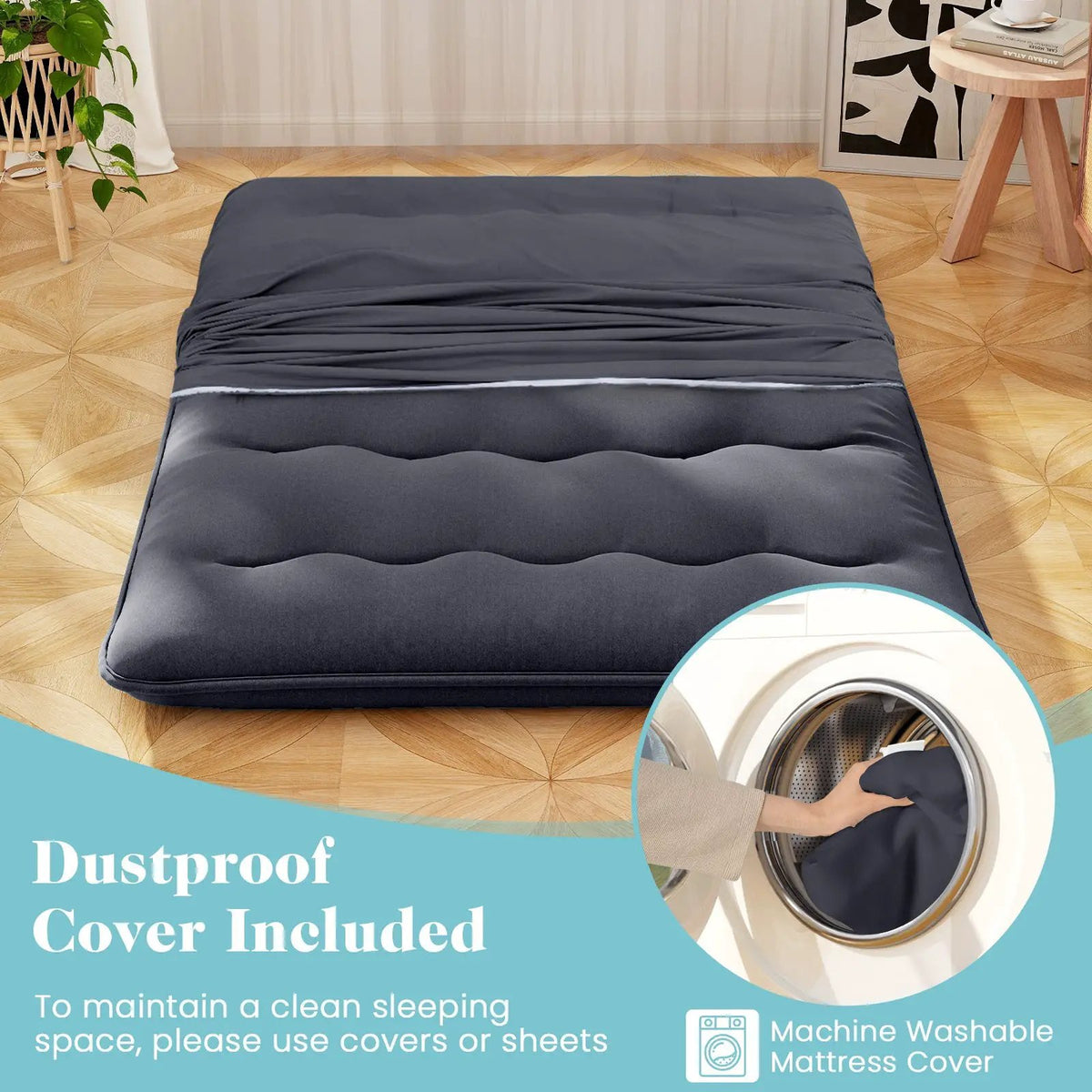 Futon Mattress with Washable Cover and Foldable Mat by DirectDeals