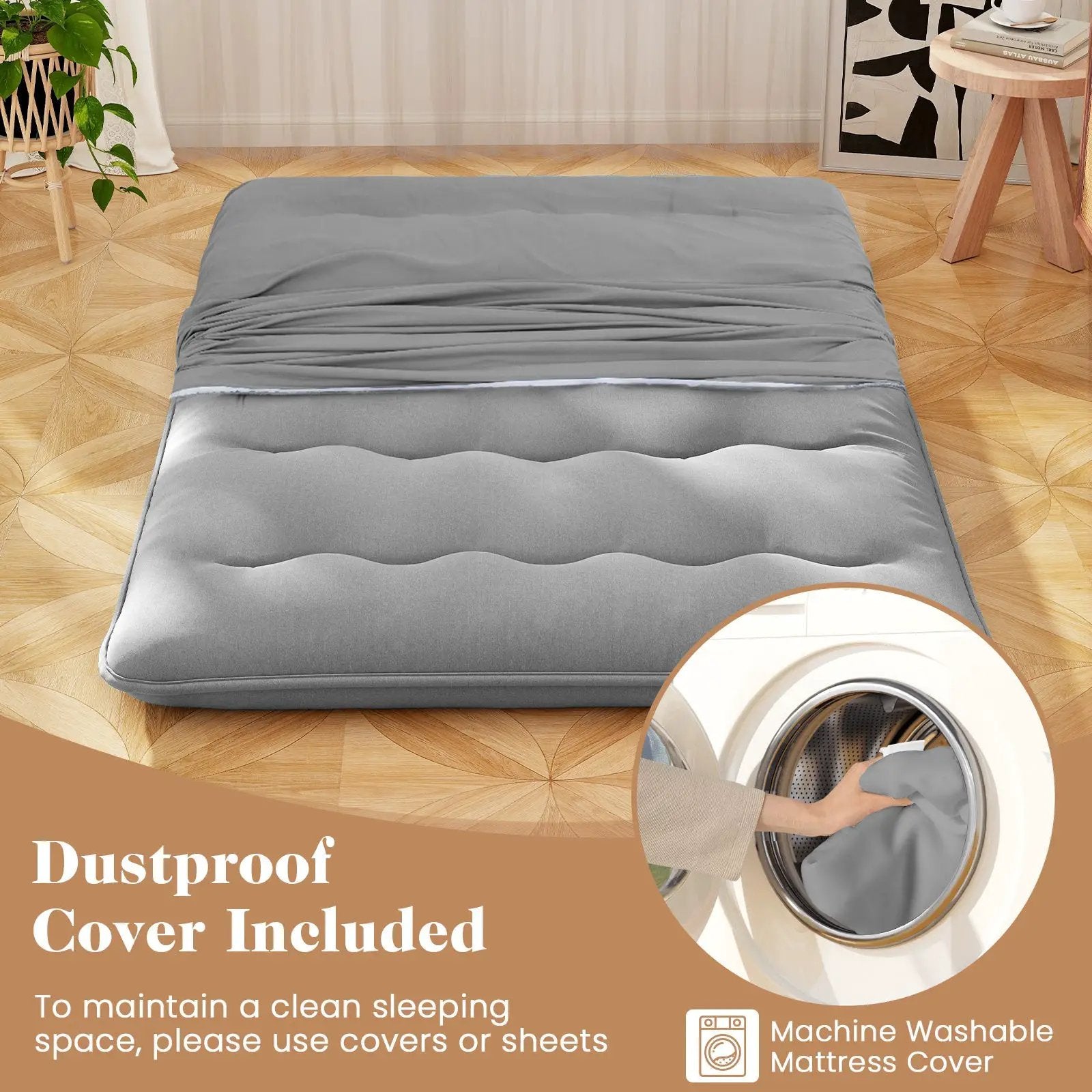 Futon Mattress with Washable Cover and Carry Bag by DirectDeals