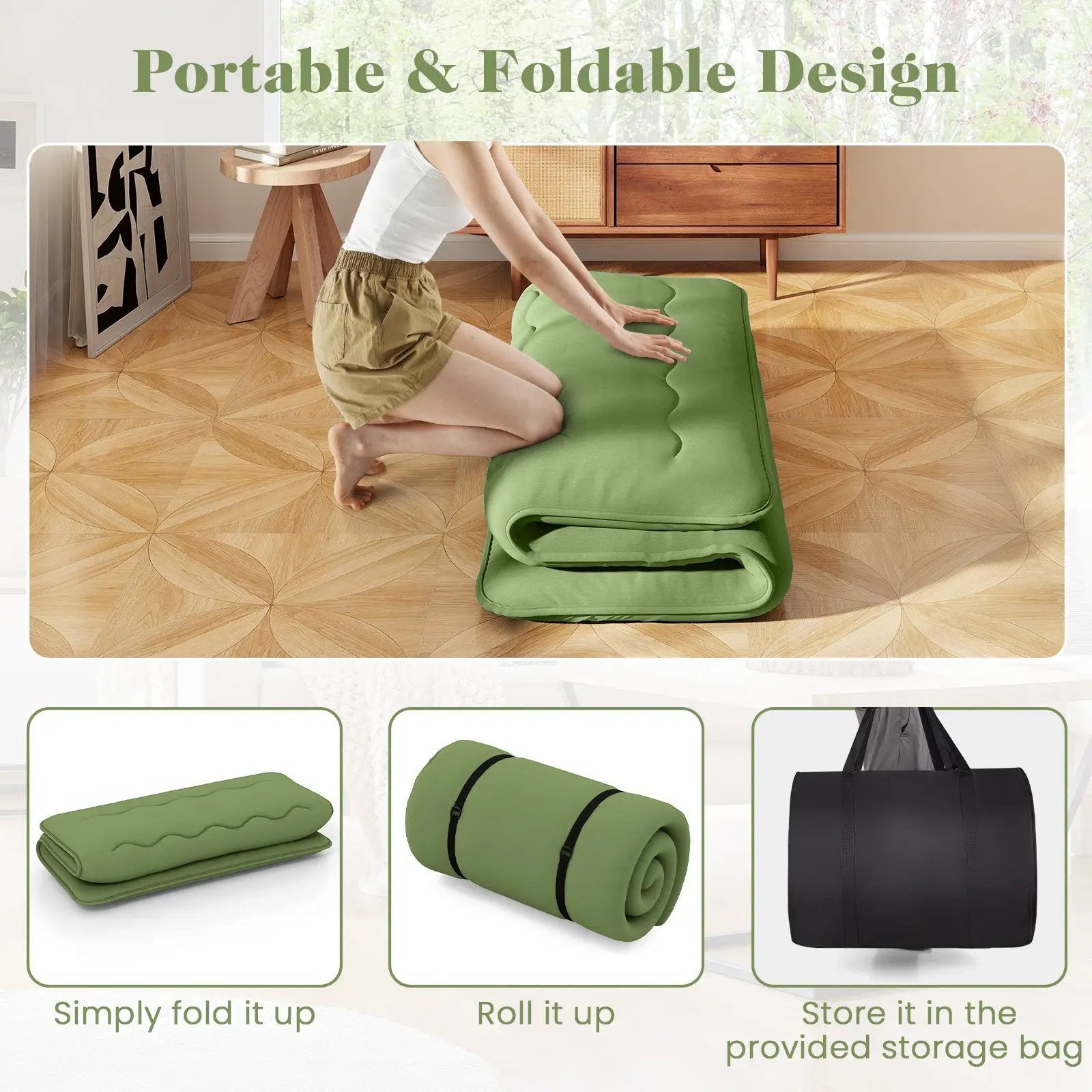 Floor Mattress with Washable Cover and Carry Bag by DirectDeals