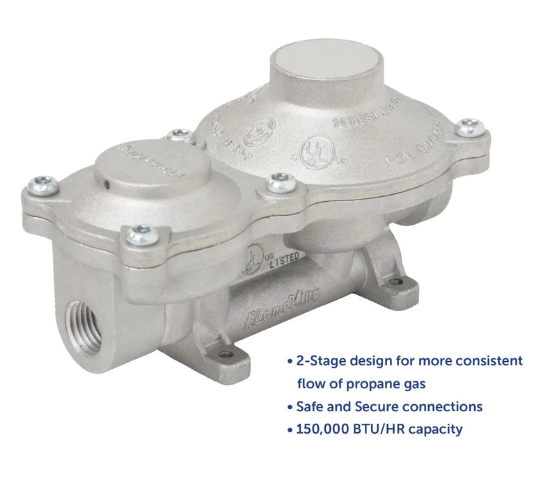 Flame King 2-Stage 150,000 BTU Propane LP Vertical Super Compact Regulator by Flame King Products
