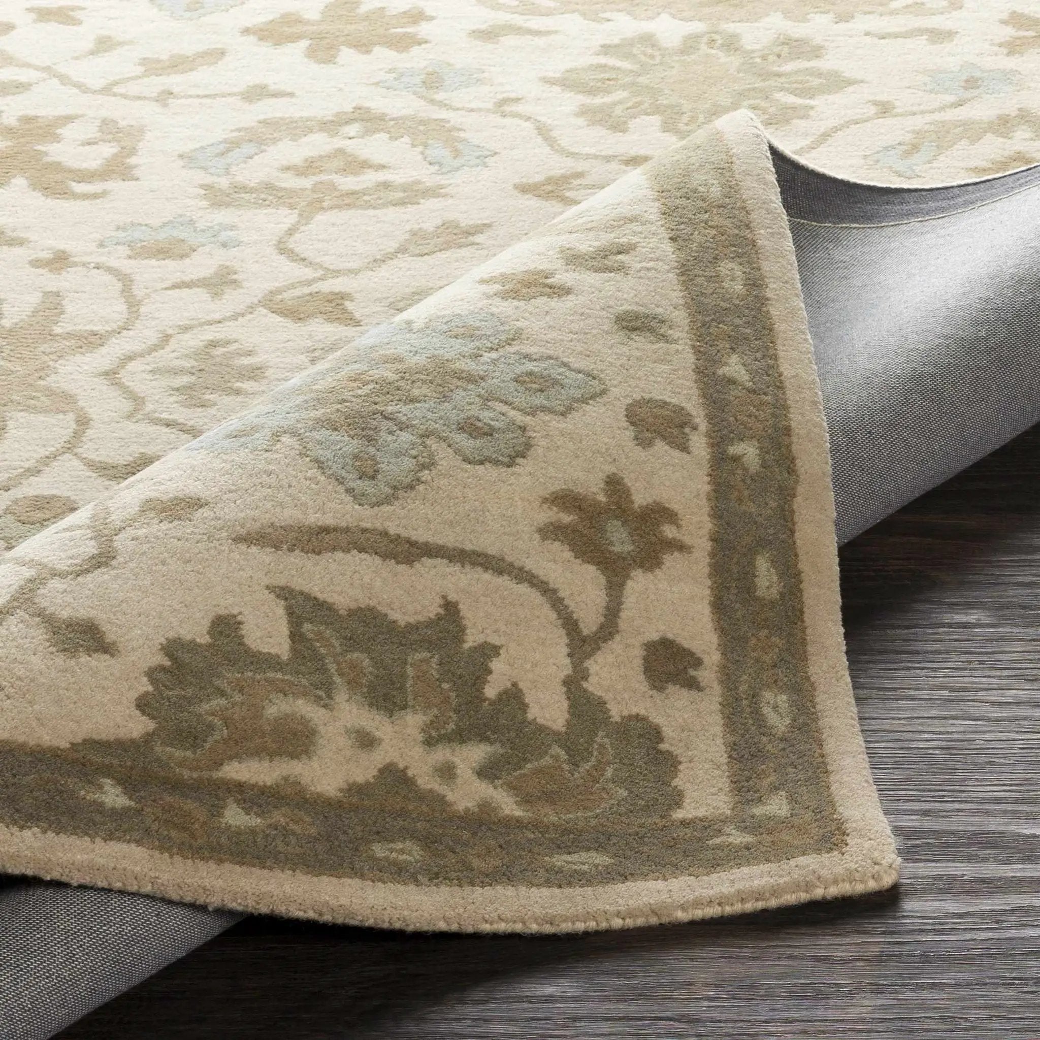 Hazen 1197 Hand Tufted Light Beige Wool Rug by Boutique Rugs