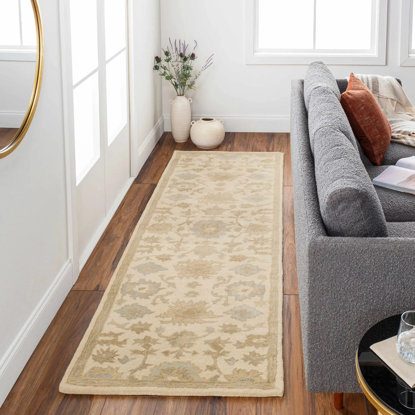 Hazen 1197 Hand Tufted Light Beige Wool Rug by Boutique Rugs