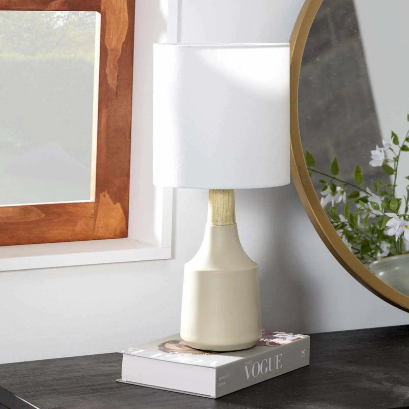 Gattaran Ivory & White Table Lamp by Boutique Rugs