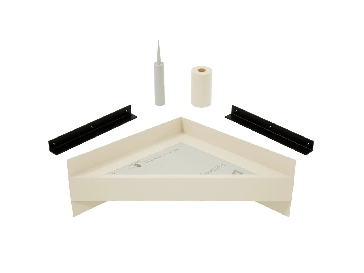 The Original Floating Corner Shower Bench Kit™ with GoBoard® by The Original Granite Bracket