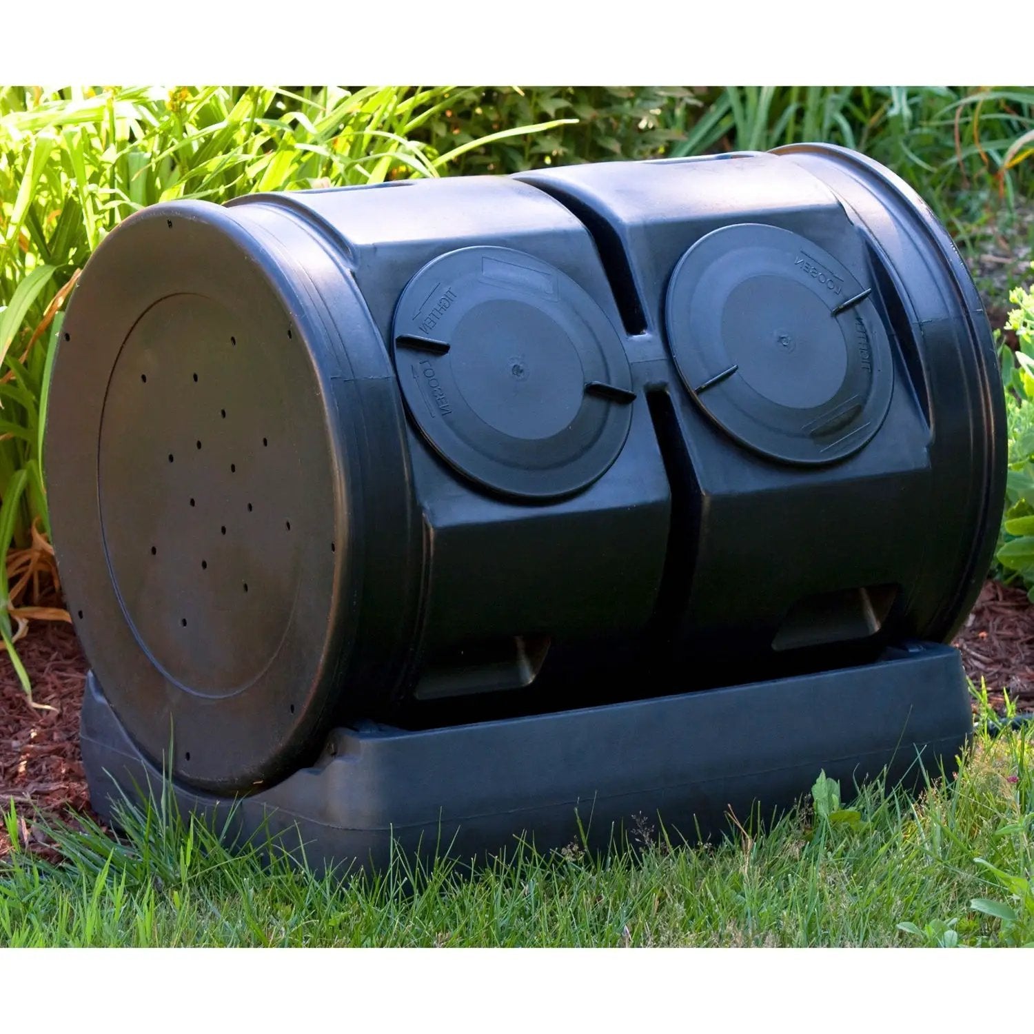 Duel Lid 7-Cubic ft. Composting Bin Tumbler with Compost Tea Collector by HomePacific