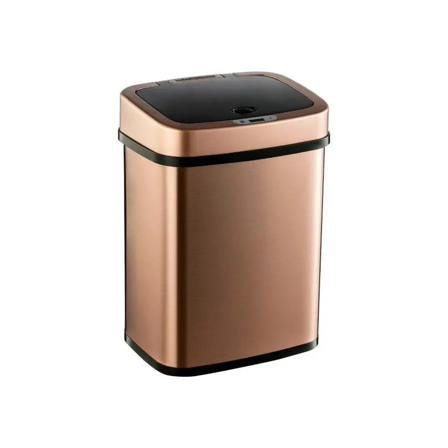 3-Gallon Motion Sensor Touchless Stainless Steel Trash Can in Copper Gold Finish by HomePacific