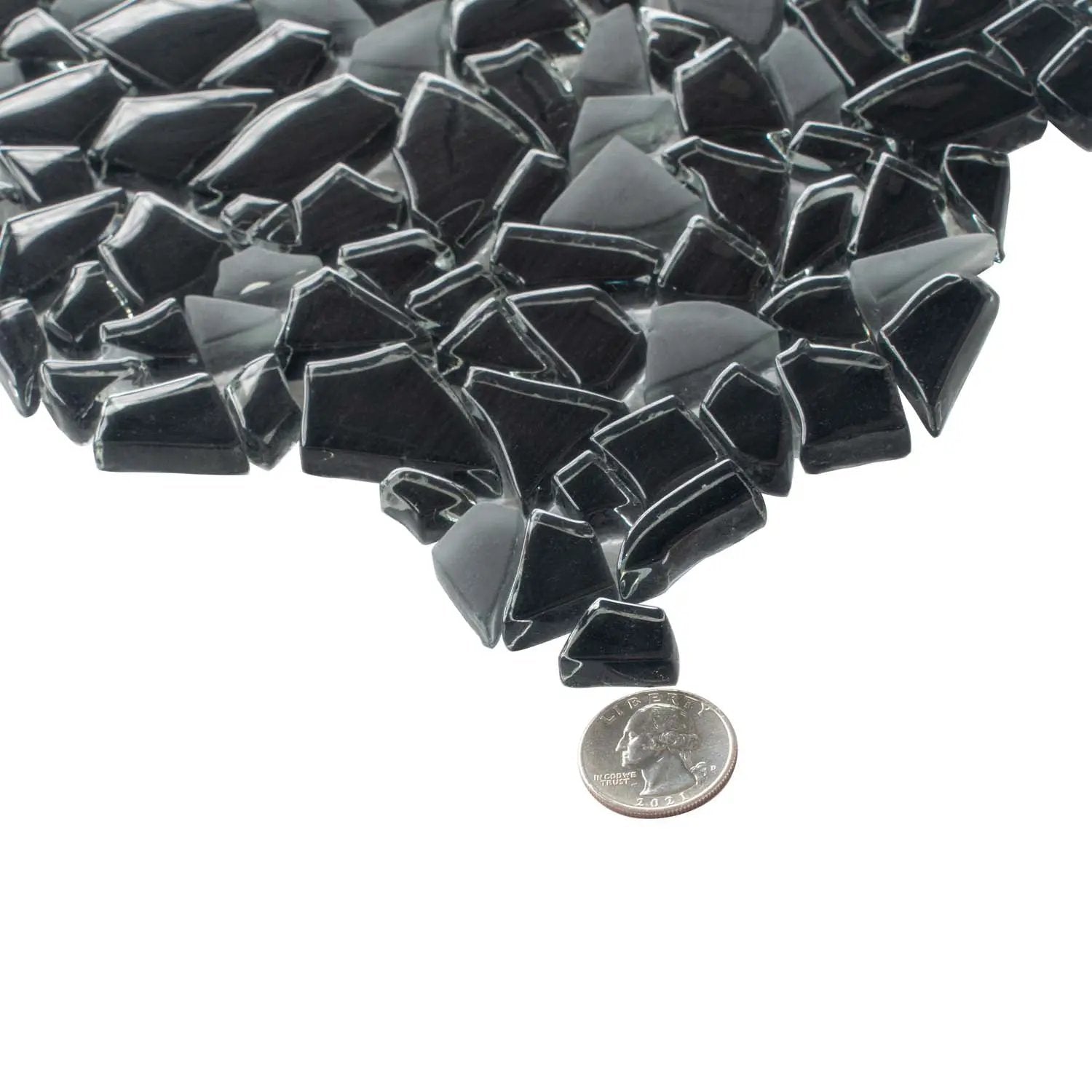 Black 11x11 Glossy Matte Multi-shaped Glass Mosaic Tile (5 pack, 4.36 sq ft/case) by Apollo Tile