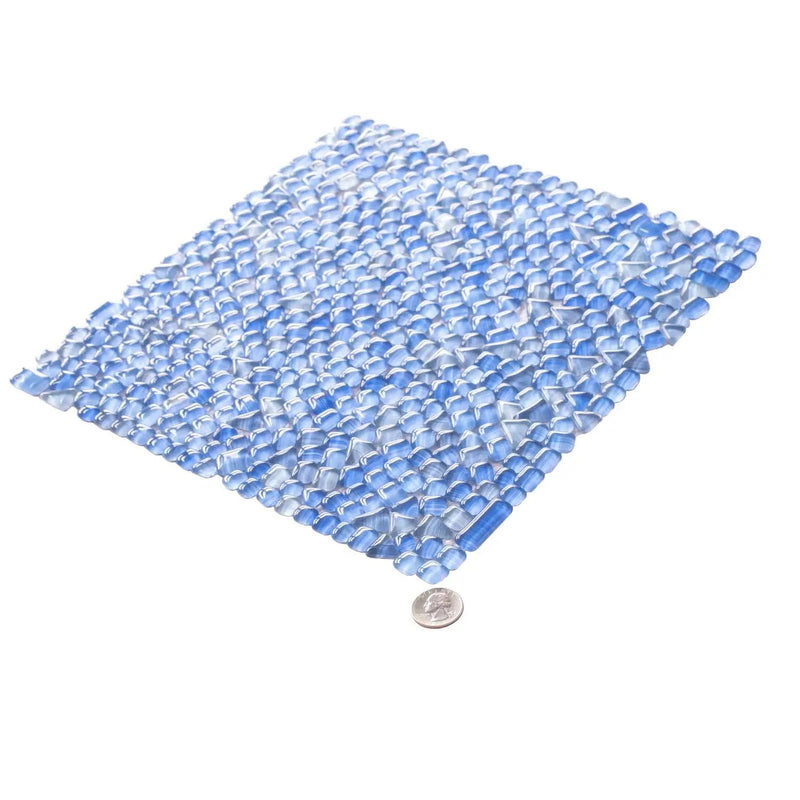 Blue 12x12 Glossy Multi-shaped Glass Mosaic Tile (5 pack, 4.83 sq ft/case) by Apollo Tile