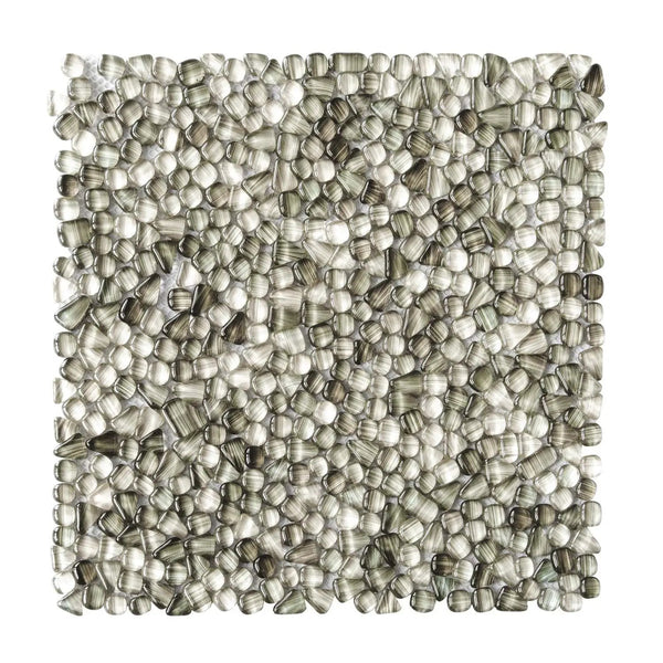 Gray 12x12 Glossy Multi-shaped Glass Mosaic Tile (5 pack, 4.83 sq ft/case), photo 2 of 7