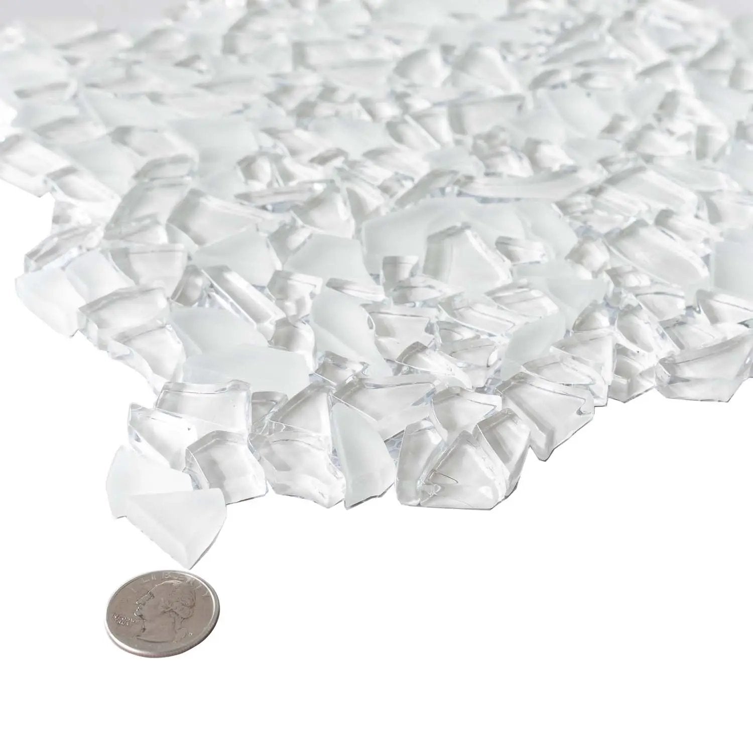 White 11x11 Glossy Matte Multi-shaped Glass Mosaic Tile (5 pack, 4.36 sq ft/case) by Apollo Tile