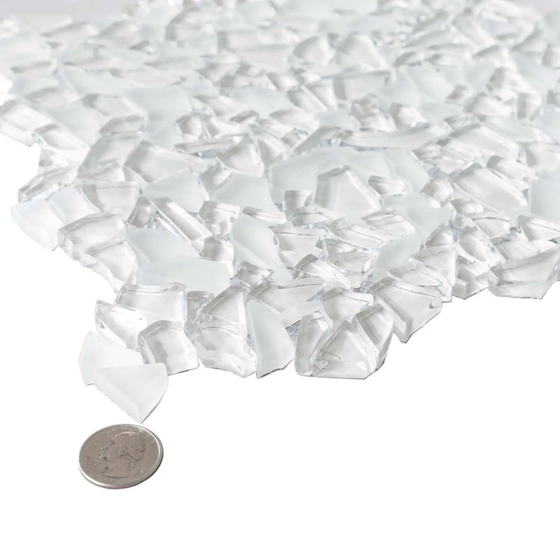 White 11x11 Glossy Matte Multi-shaped Glass Mosaic Tile (5 pack, 4.36 sq ft/case) by Apollo Tile