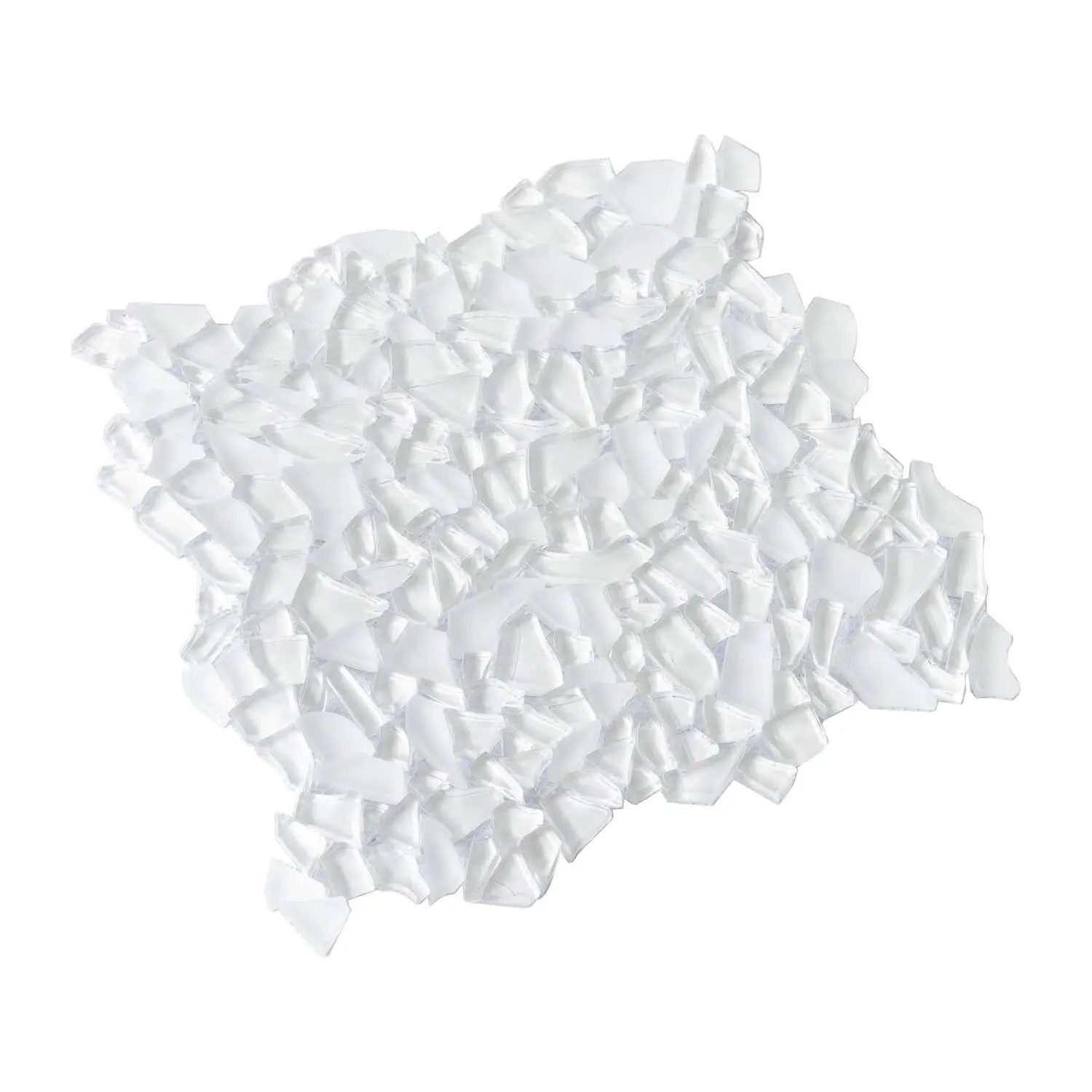 White 11x11 Glossy Matte Multi-shaped Glass Mosaic Tile (5 pack, 4.36 sq ft/case) by Apollo Tile