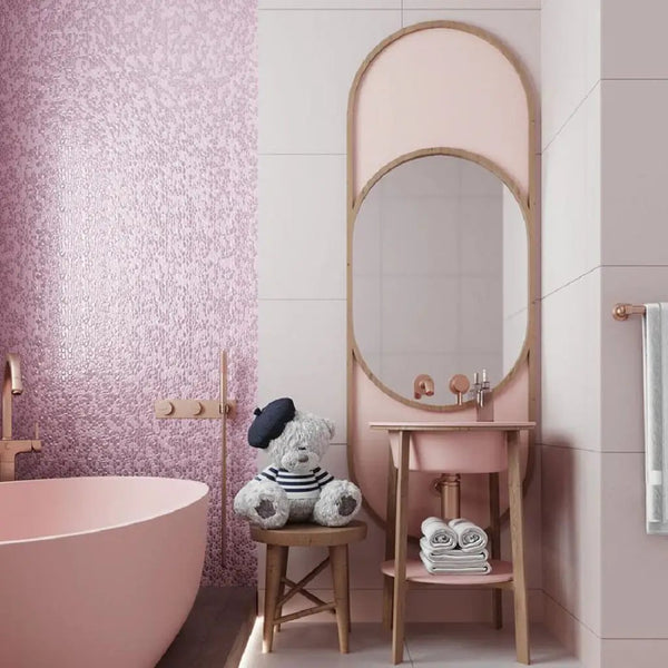 Orchid Pink 11x11 Glossy Matte Multi-shaped Glass Mosaic Tile (5 pack, 4.36 sq ft/case), photo 2 of 7