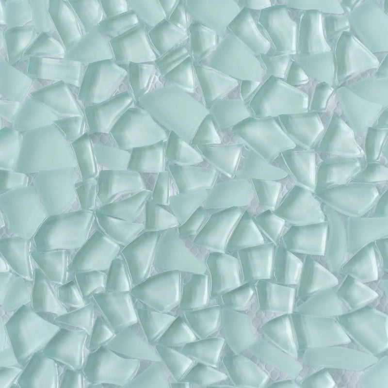 Tiffany Blue 11x11 Glossy Matte Multi-shaped Glass Mosaic Tile (5 pack, 4.36 sq ft/case) by Apollo Tile