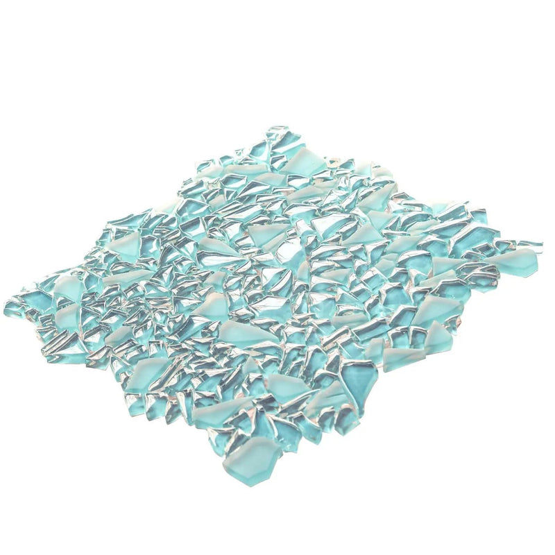 Sky Blue 11x11 Glossy Matte Multi-shaped Glass Mosaic Tile (5 pack, 4.36 sq ft/case) by Apollo Tile