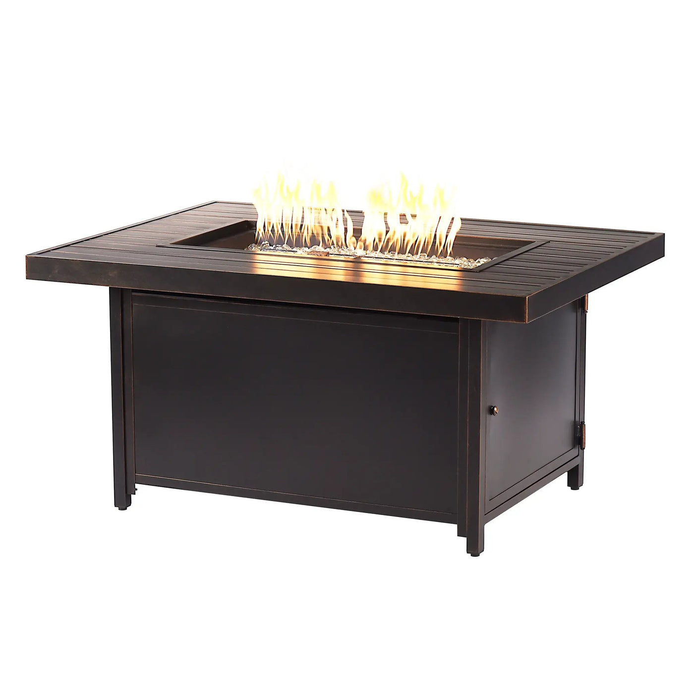 Aluminum 48-in Rectangular Propane Fire Table, Beads, Covers and Lid by Sharicks