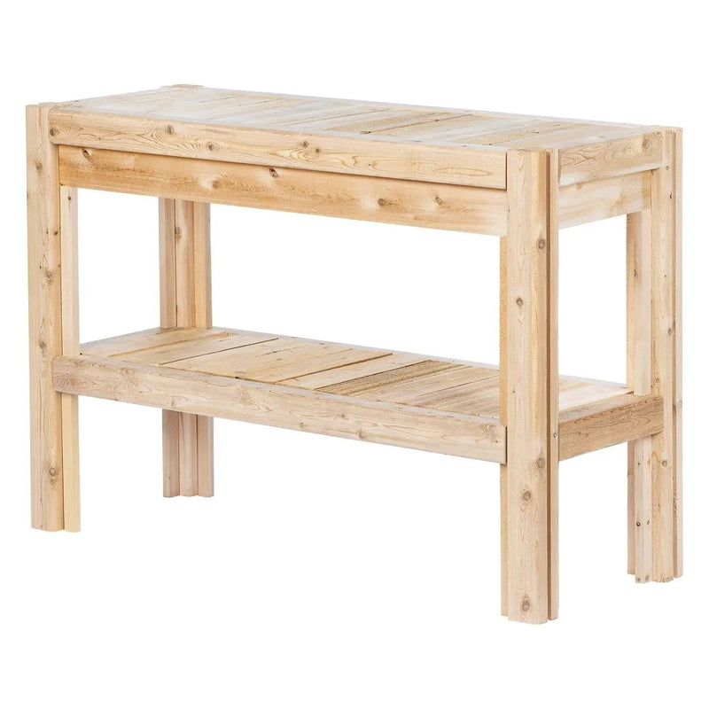 2 Tier Adjustable Cedar Wood Multipurpose Storage Shelves - Made In USA by HomePacific