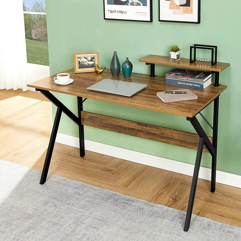 Modern 47-inch Home Office Laptop Computer Desk with Moveable Top Shelf by HomePacific