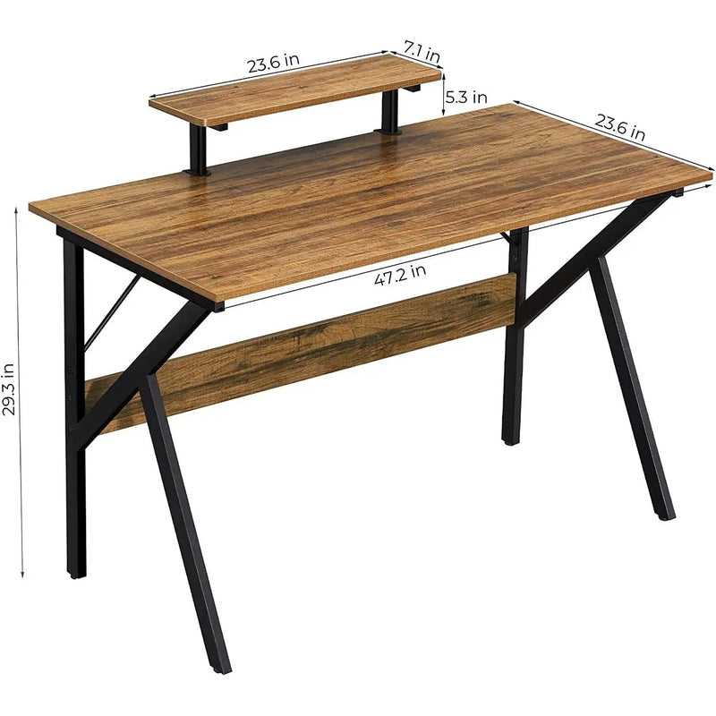 Modern 47-inch Home Office Laptop Computer Desk with Moveable Top Shelf by HomePacific