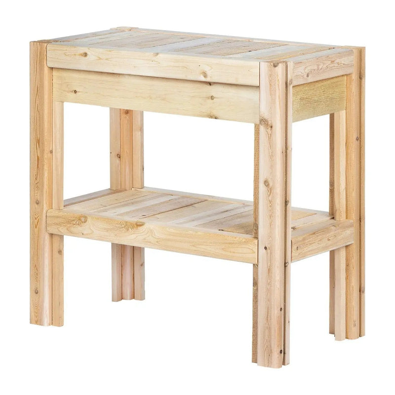 2 Tier Adjustable Cedar Wood Garden Storage Shelves - Made In USA by HomePacific