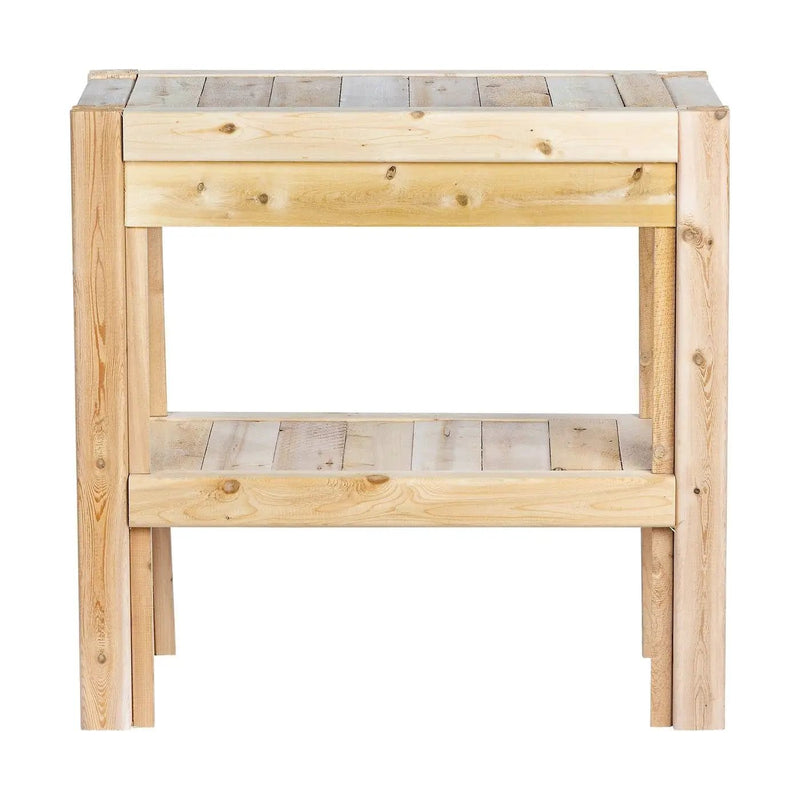 2 Tier Adjustable Cedar Wood Garden Storage Shelves - Made In USA by HomePacific