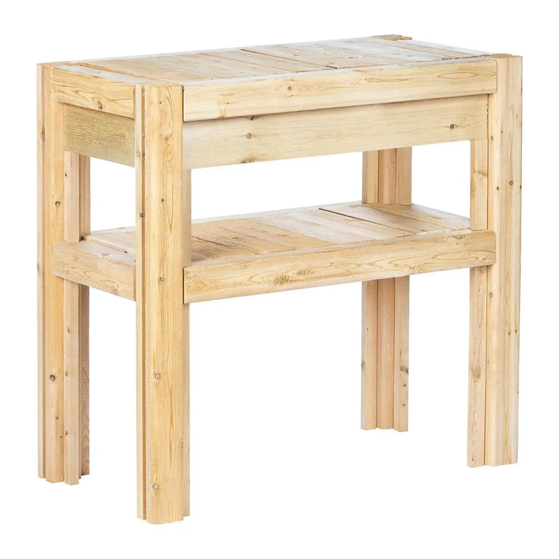2 Tier Adjustable Cedar Wood Garden Storage Shelves - Made In USA by HomePacific