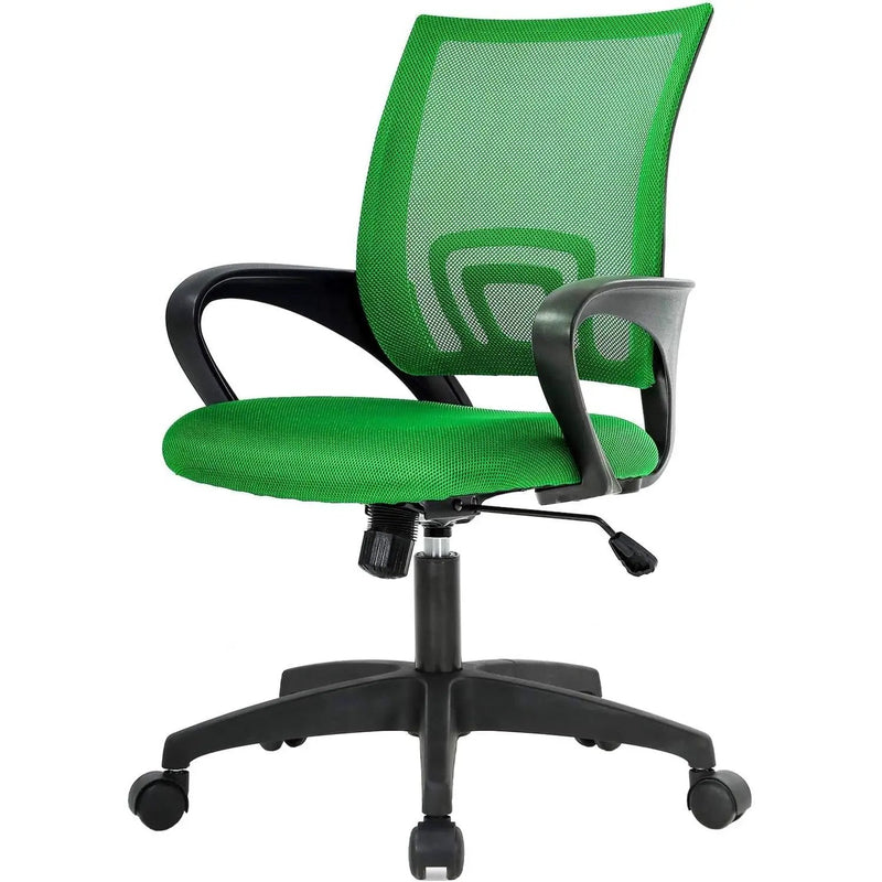 Green Modern Mid-Back Ergonomic Mesh Office Desk Chair with Armrest on Wheels by HomePacific
