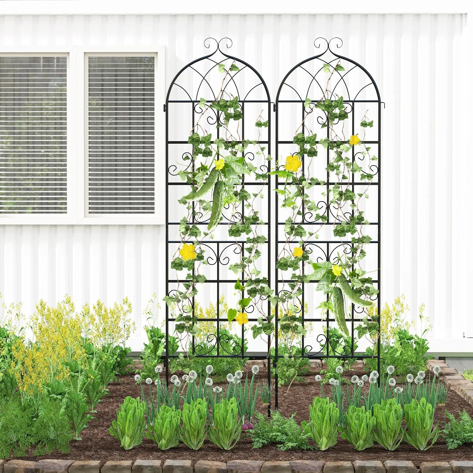 4 Pack 71" x 20" Metal Garden Trellis for Outdoor Climbing Plants by DirectDeals