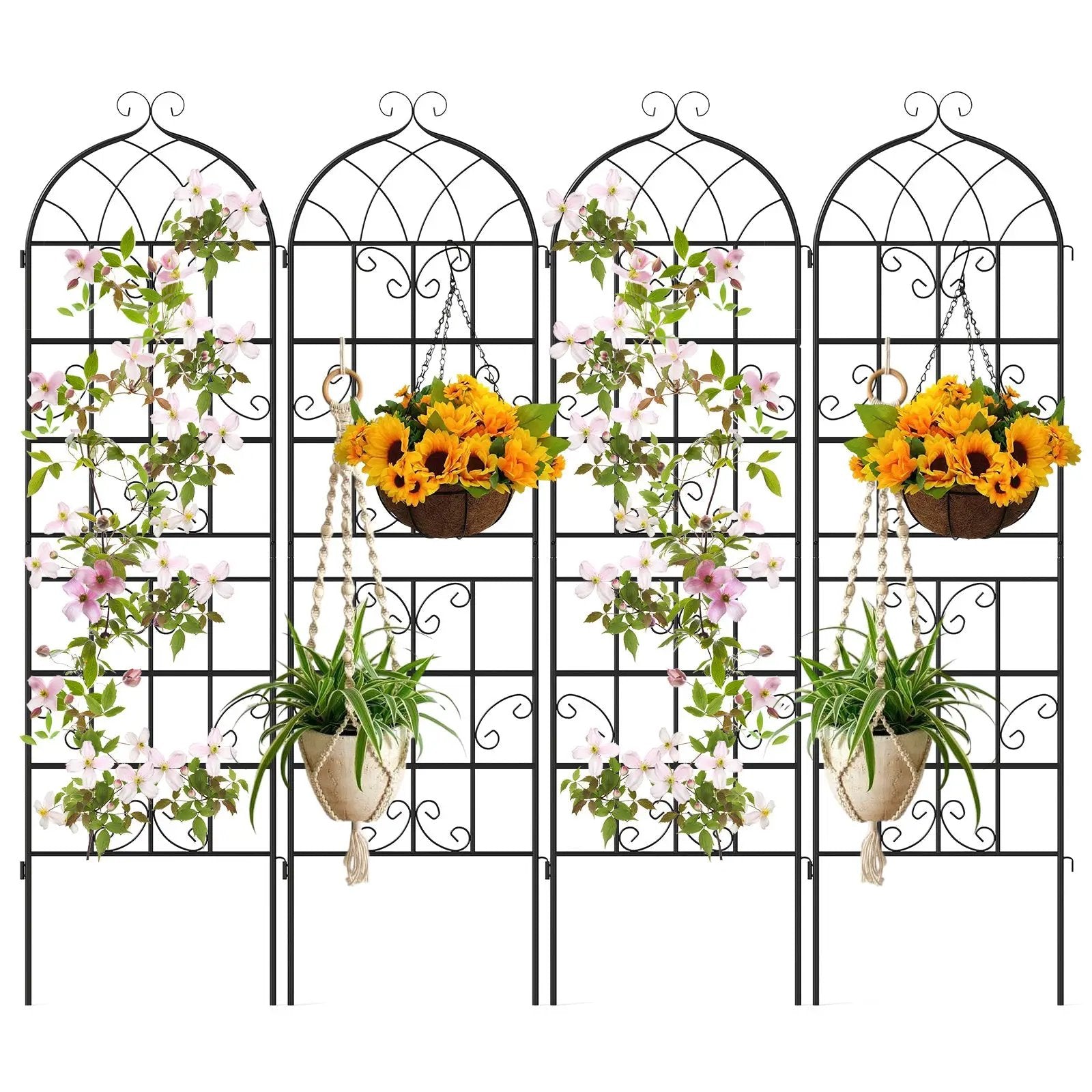 4 Pack 71" x 20" Metal Garden Trellis for Outdoor Climbing Plants by DirectDeals