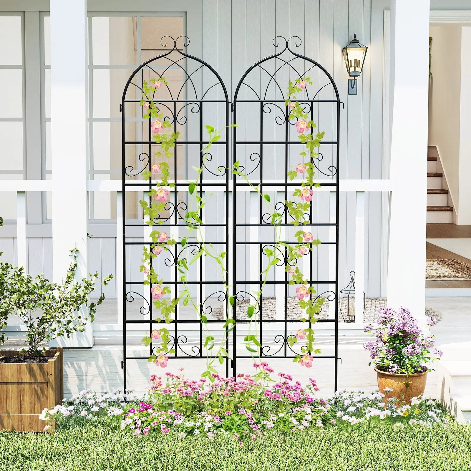 4 Pack 71" x 20" Metal Garden Trellis for Outdoor Climbing Plants by DirectDeals