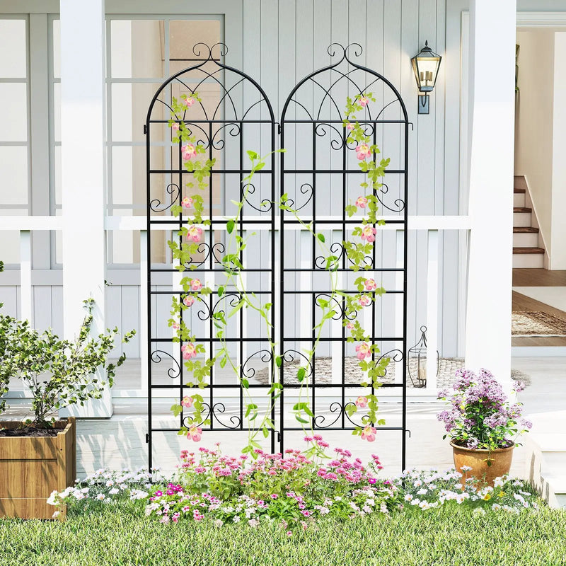 4 Pack 71" x 20" Metal Garden Trellis for Outdoor Climbing Plants by DirectDeals