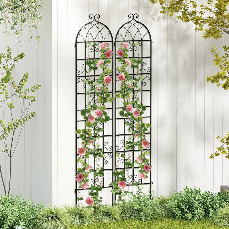 2 Pack 86" x 20" Metal Garden Trellis for Outdoor Climbing Plants by DirectDeals