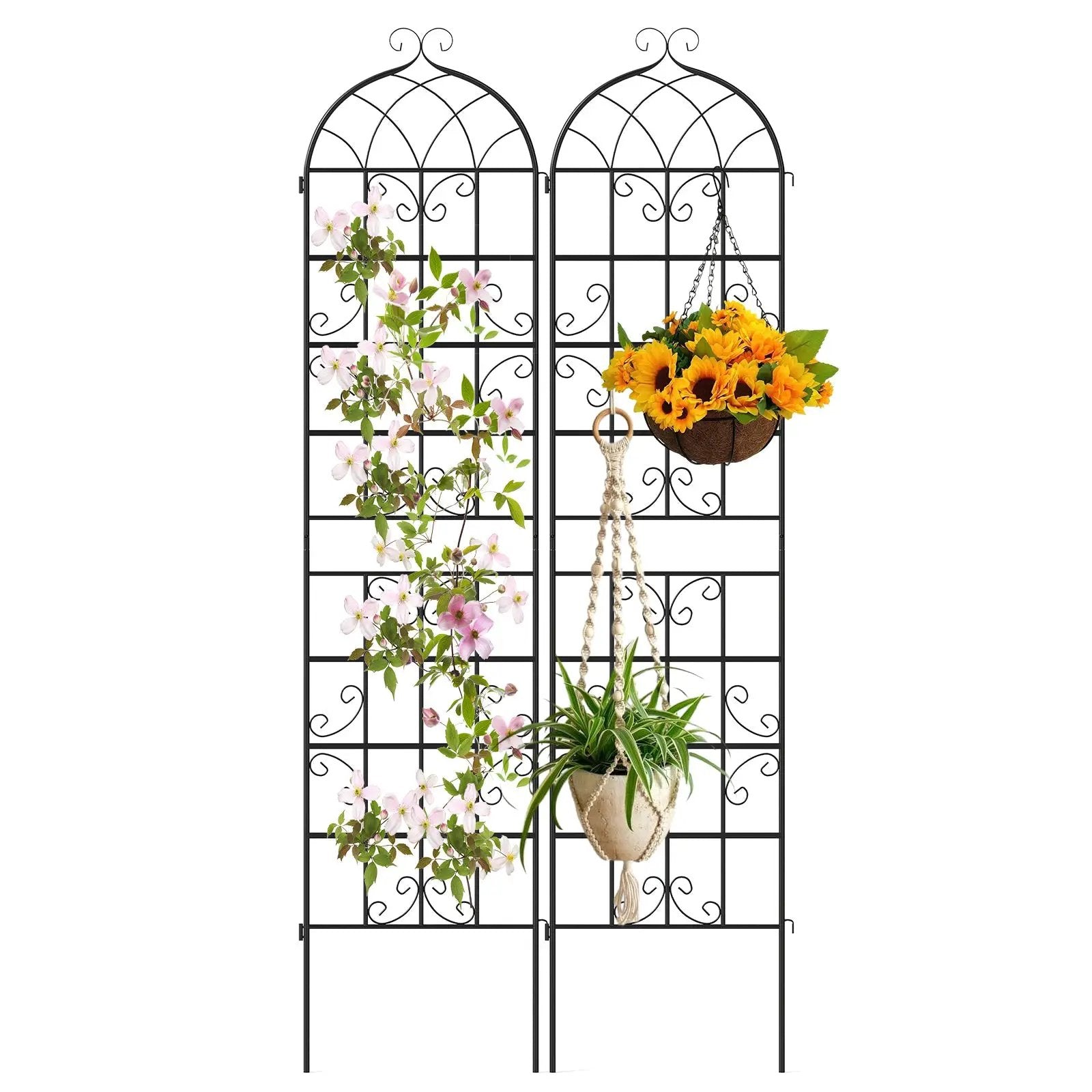2 Pack 86" x 20" Metal Garden Trellis for Outdoor Climbing Plants by DirectDeals