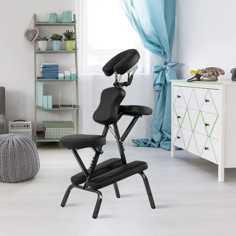 Black Portable Massage Tattoo Chair with Carrying Bag by HomePacific