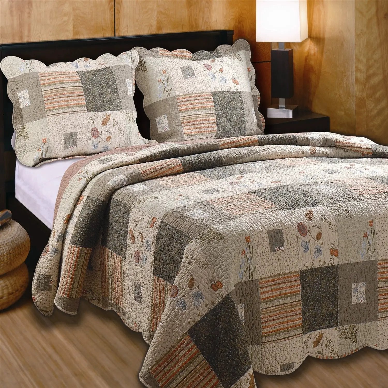 King size Southwest Floral Quilt Set with Shams 100% Cotton by HomePacific