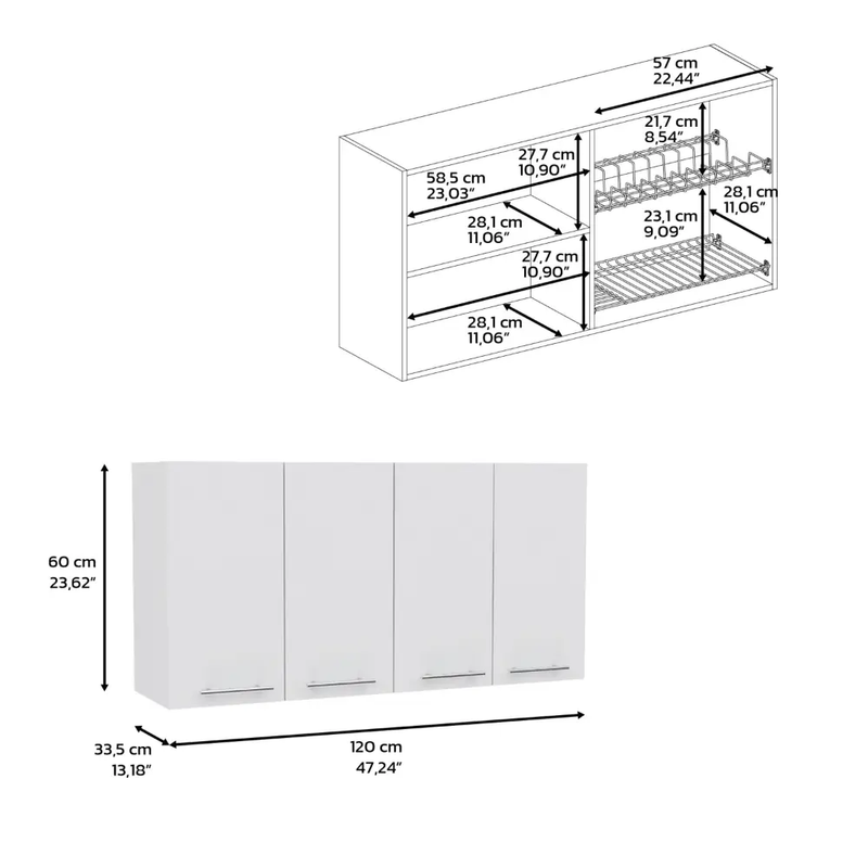 Wall Cabinet 24" H with Four Doors by HouseOfZazla