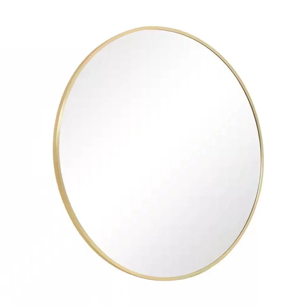 Round 30-inch Circular Bathroom Wall Mirror with Gold Frame by HomePacific