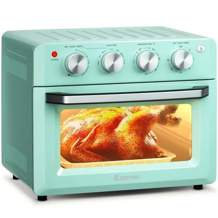 Modern Space Saving Countertop Kitchen Convection Toaster Oven Air Fryer - Teal by HomePacific