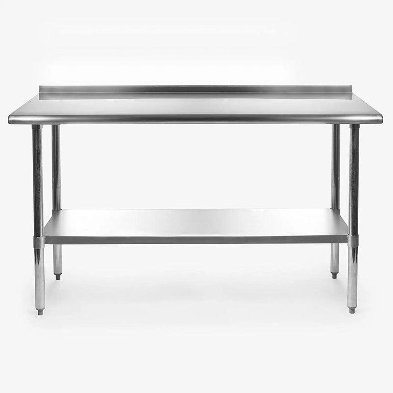 Stainless Steel 60 x 24 inch Heavy Duty NSF Certified Work Bench Prep Table with Backsplash by HomePacific